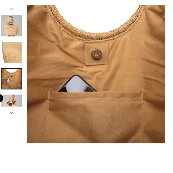 San Diego Hat Company Leucadia Tote in Natural - New - Picture 5 of 6